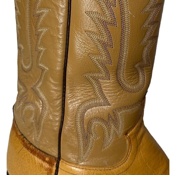 Justin 8737 Boots Smooth Butterscotch Ostrich Leather size Men's 8.5 - Picture 7 of 10